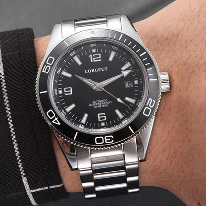 Luxury Corgeut Automatic Mens Watches Ceramic 10bar Swim Stainless Steel NH35A Watch Men Mechanical Wristwatch Relogio Masculino