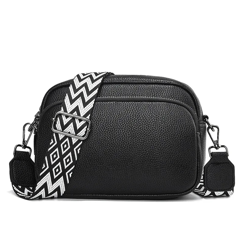 Women Crossbody Bag Multi Space Fashion Design Sense Large Capacity PU Material Lightweight Single Shoulder Bag
