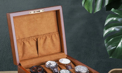 Wooden Watch Box Luxury Mechanical Watch Boxes Men Portable with Lock Watches Case Waterproof Cases for Wrist Watch Organizer