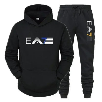 Men's sportswear set, fashionable and casual, autumn and winter men's sportswear+pants two-piece set