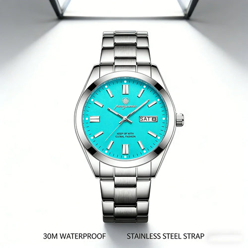 PAAZOMU Man Fashion Wristwatch Business Stainless Steel Band Quartz Men Watch Waterproof Luminous Date Square Men's Watches