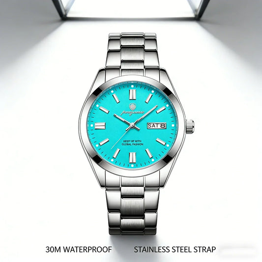 PAAZOMU Man Fashion Wristwatch Business Stainless Steel Band Quartz Men Watch Waterproof Luminous Date Square Men's Watches