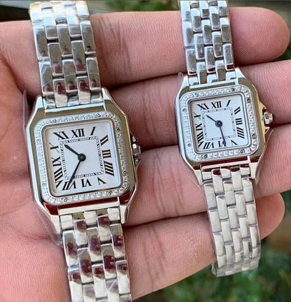 Brand Wrist Watches Women Girl Ladies 22mm 27mm Square Dial Good Quality Steel Band Quartz Luxury Japanese Movement Clock CT13