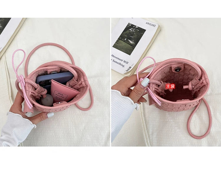 Women's Bag PU designer luxury bags woman 2026 Shoulder bags Fashion niche woven minimalist crossbody bag Wallet