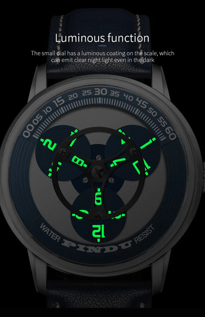 PINDU Watches Miyota 8215 Movement Mechanical Watch Men's Watch Luxury Rotating Dial Luminous Stainless Steel Case Clock Reloj
