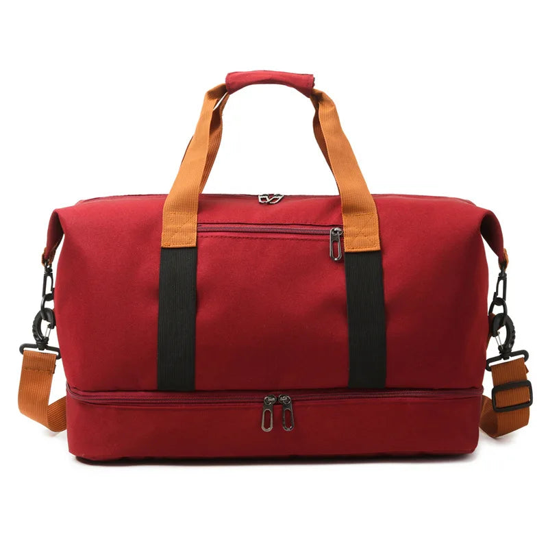 Fashion Travel Bags For Women Large Capacity Men's Sports bag Waterproof Weekend Sac Voyage Female Messenger Bag Dry And Wet