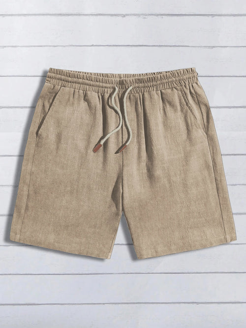 Summer thin linen shorts for men, loose and casual, five-inch pants, cotton and linen, breathable, suitable for beach and sports