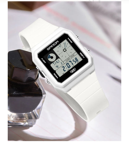 SANDA 2216 Fashion Electronic Watch Multifunction Alarm Calendar Waterproof Sports Student Digital Watches