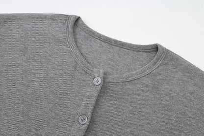 AS SS26 summer loose style button dress comfortable ribbing fabric dress o-neck lady clothes