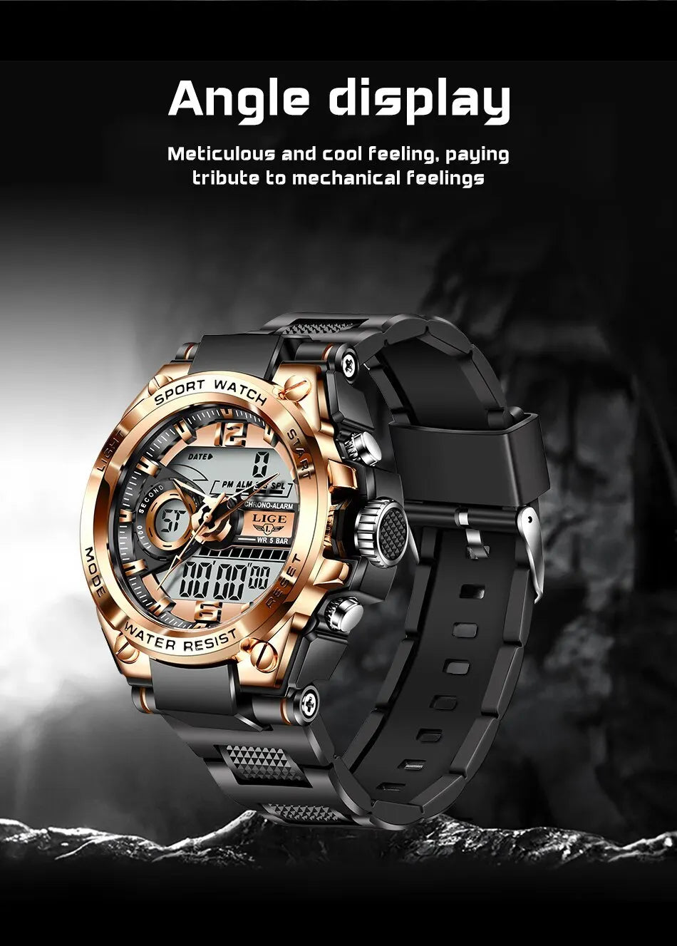 Men Military Watch Digital 50m Waterproof Wristwatch LED Quartz Clock Sport Watch Male Big Watches Men Relogio Masculino