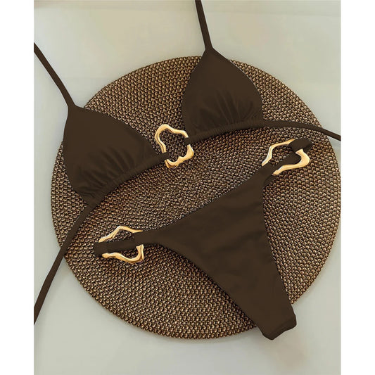 Sexy Halter Micro Bikini 2025 Women Swimsuit Solid Swimwear Thong Bikinis Set Brazilian Beach Wear Bathing Suit Biquini Female