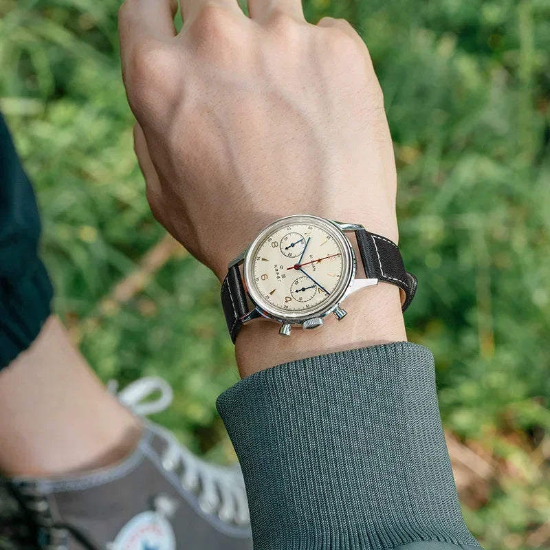 Men's watches 1963 pilot watch 42mm waterproof retro quartz chronograph
