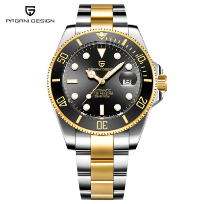 PAGANI DESIGN Watches Luxury Golden Mechanical Watch For Men New Sapphire Crystal Stainless Steel Luxury Waterproof  Men's Watch