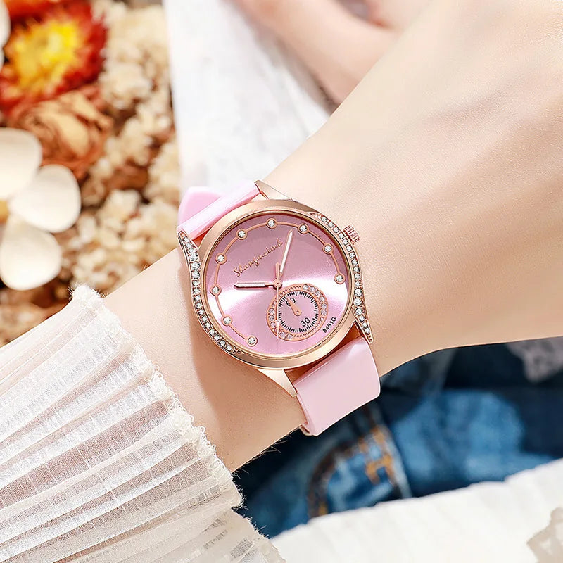 Luxury Rhinestone Women Watches Fashion Silicone Band Quartz Wristwatch for Ladies Clock Reloj Mujer（Without Box）