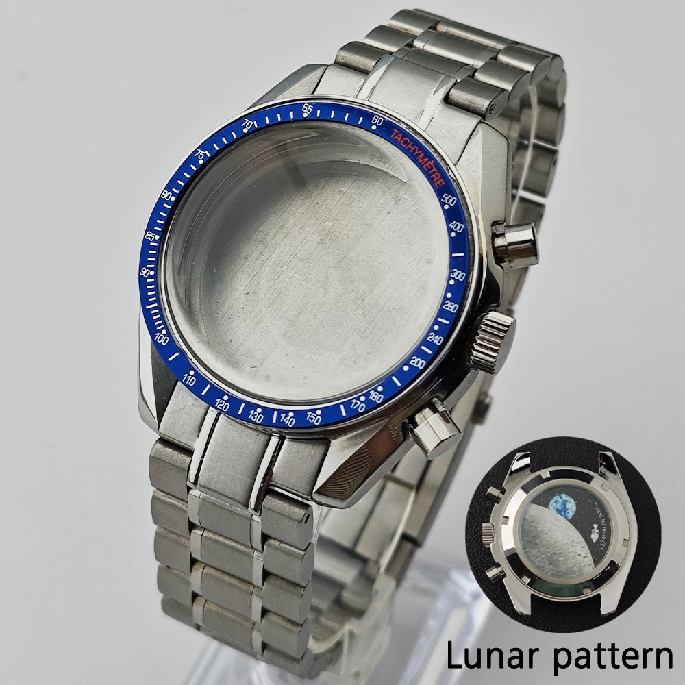 39.7mm Case Watches Metal Case Fits VK63 Movement Accessories Sapphire Glass Equipped With Bezel And Strap VK63 Dial