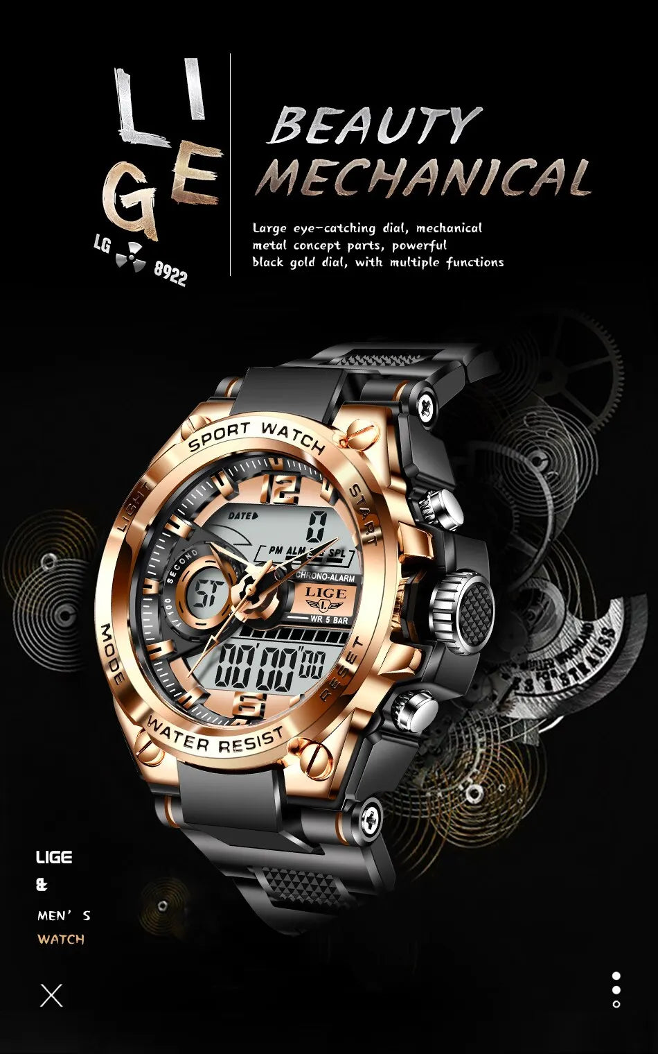 Men Military Watch Digital 50m Waterproof Wristwatch LED Quartz Clock Sport Watch Male Big Watches Men Relogio Masculino