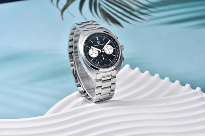 2026 New PAGANI DESIGN Mens Panda Watches Luxury Quartz Watch For Men Chronograph Wristwatches AR Sapphire Leather Luminous Gift
