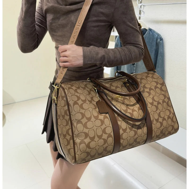 Women's Classic Boston Handbag Large Capacity Elegant Travel Duffle Bags for Women Weekend Luggage Travel Shoulder Bag