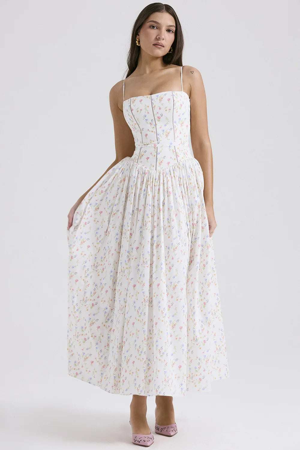 Ashgaily White Dress Women Halter Cotton Long Dress Lace Elegant Party Outfits Ladies Sexy Club Clothes