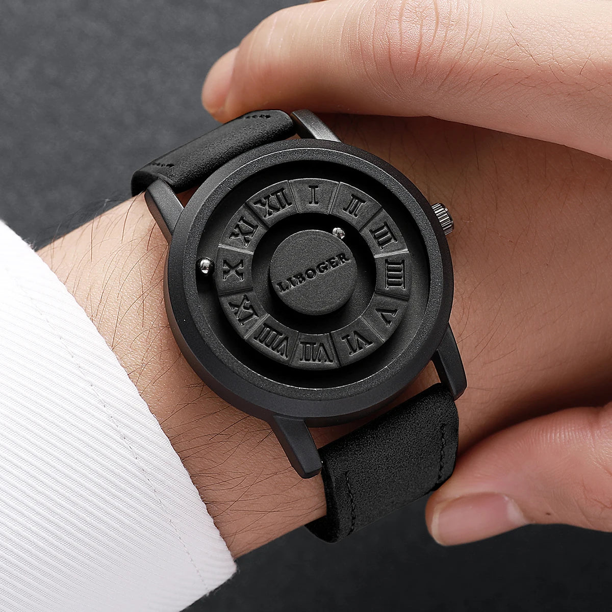 2/3PCS Fashion Roma Dial Men Quartz Watches Casual Leather Strap Wrist Watches Male Clock Reloj Hombre（Without Box）