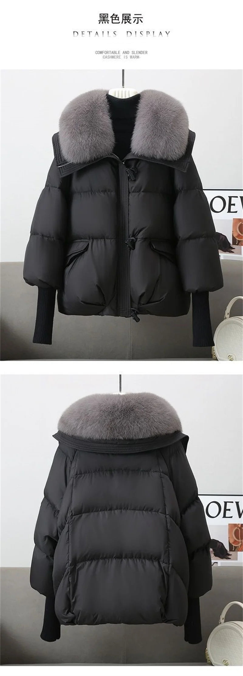 2024 Winter New Short Down Cotton Jacket Women Korean Loose Cotton Jacket Women, Oversized Wool Collar, Thickened Cotton Coat