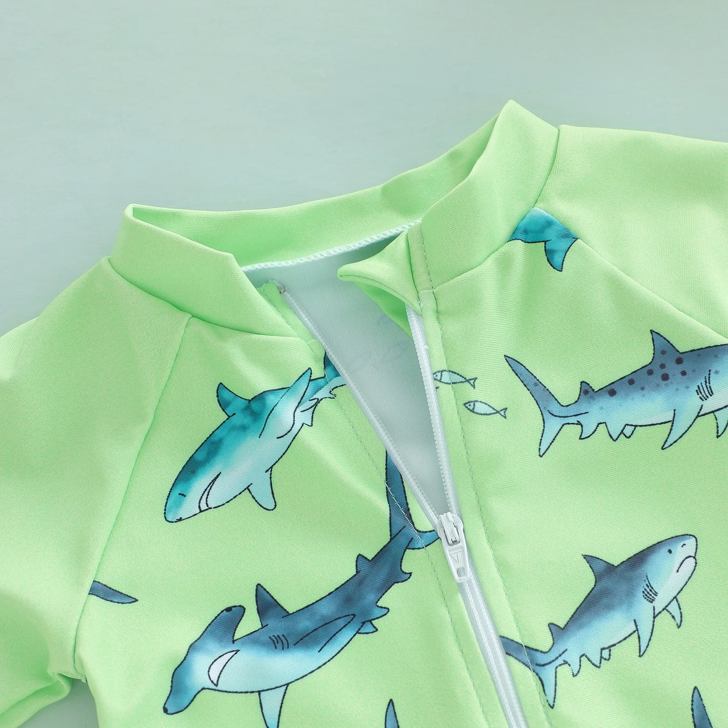 Citgeett Summer Toddler Boys Boys Rash Guard Swimsuit Print Zipper Long Sleeve Bathing Suit Swim Cap Romper Clothes