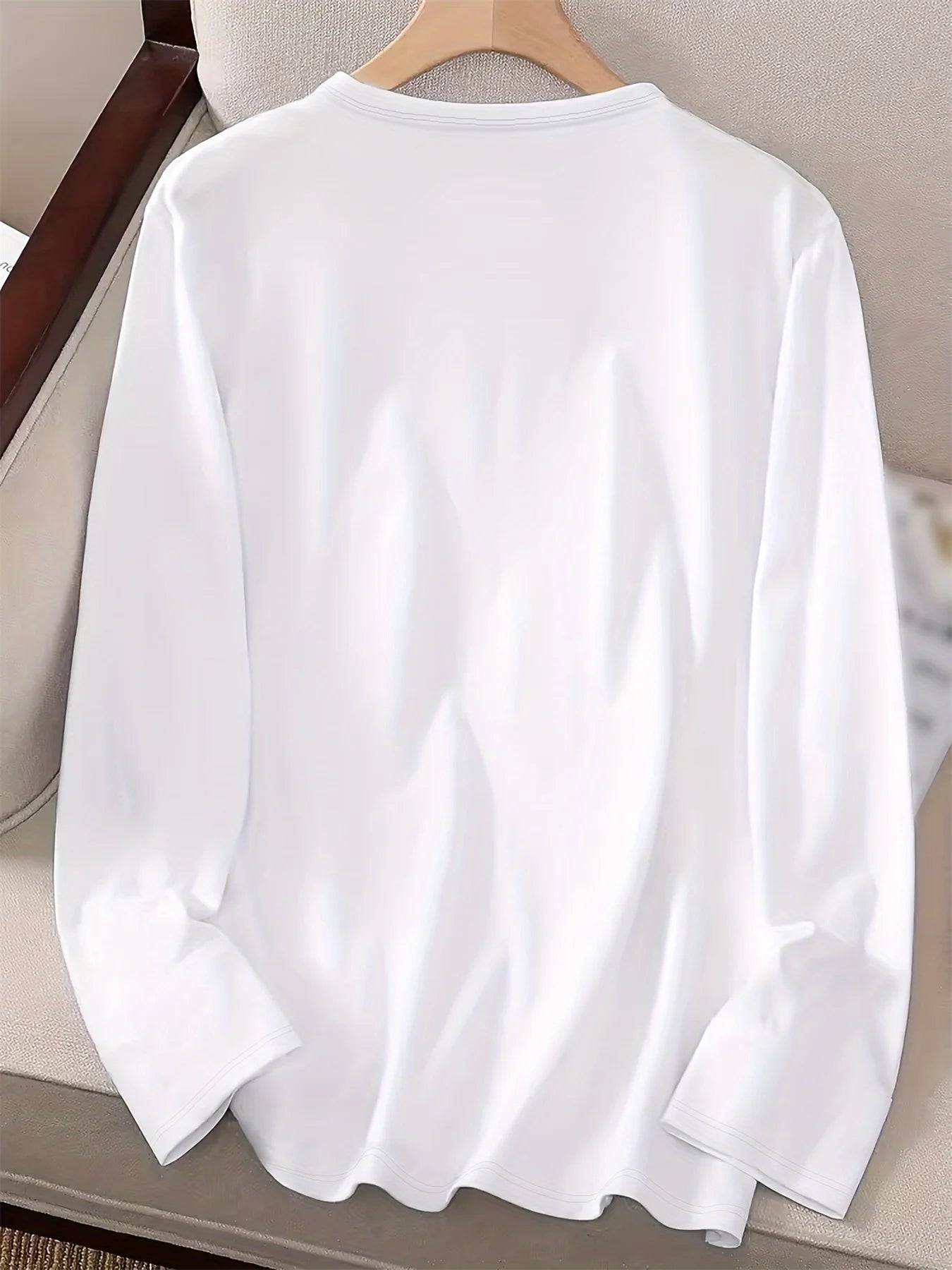 Women's autumn and winter 100% pure cotton fashionable casual heart-shaped printed round neck long sleeved T-shirt top