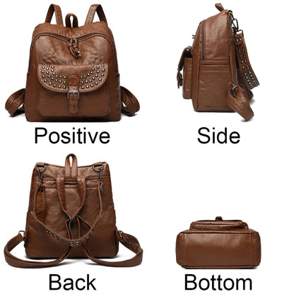 Women High quality leather Backpacks Vintage Female Shoulder Bag Sac a Dos Travel Ladies Bagpack Mochilas School Bags For Girls