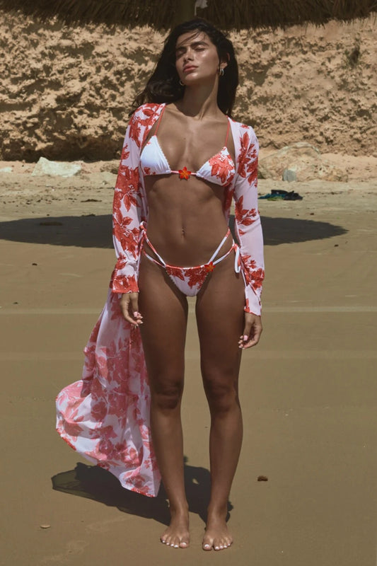 2026 Sexy 3 Pieces Micro Bikini Women Swimsuit Mesh Skirt Swimwear Female Mesh Skirt Bikini Set Lace Up Beachwear Bathing Suit