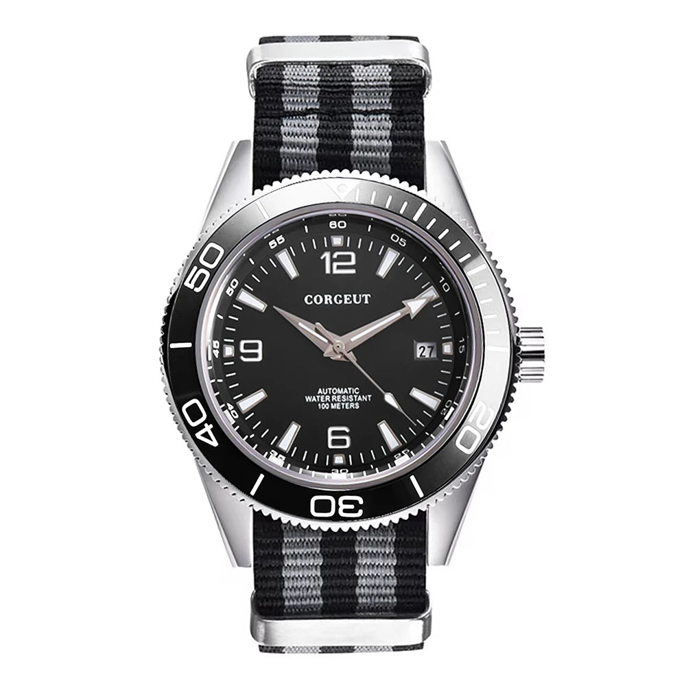 Luxury Corgeut Automatic Mens Watches Ceramic 10bar Swim Stainless Steel NH35A Watch Men Mechanical Wristwatch Relogio Masculino