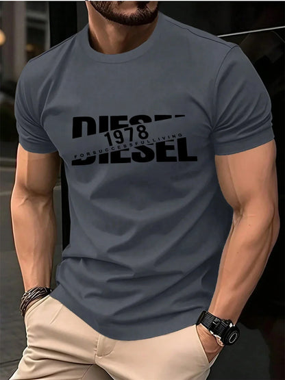 New trendy men's fashion T-shirt, black T-shirt, comfortable summer T-shirt, pure cotton short sleeved T-shirt, 2026 bestseller