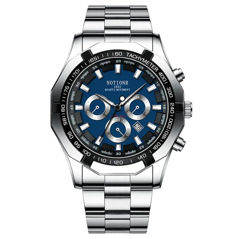 Luxury Mens Sport Watches Fashion Men Business Stainless Steel Waterproof Quartz Wristwatch Calendar Luminous Clock Reloj Hombre