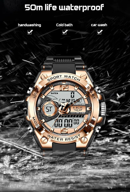 Men Military Watch Digital 50m Waterproof Wristwatch LED Quartz Clock Sport Watch Male Big Watches Men Relogio Masculino