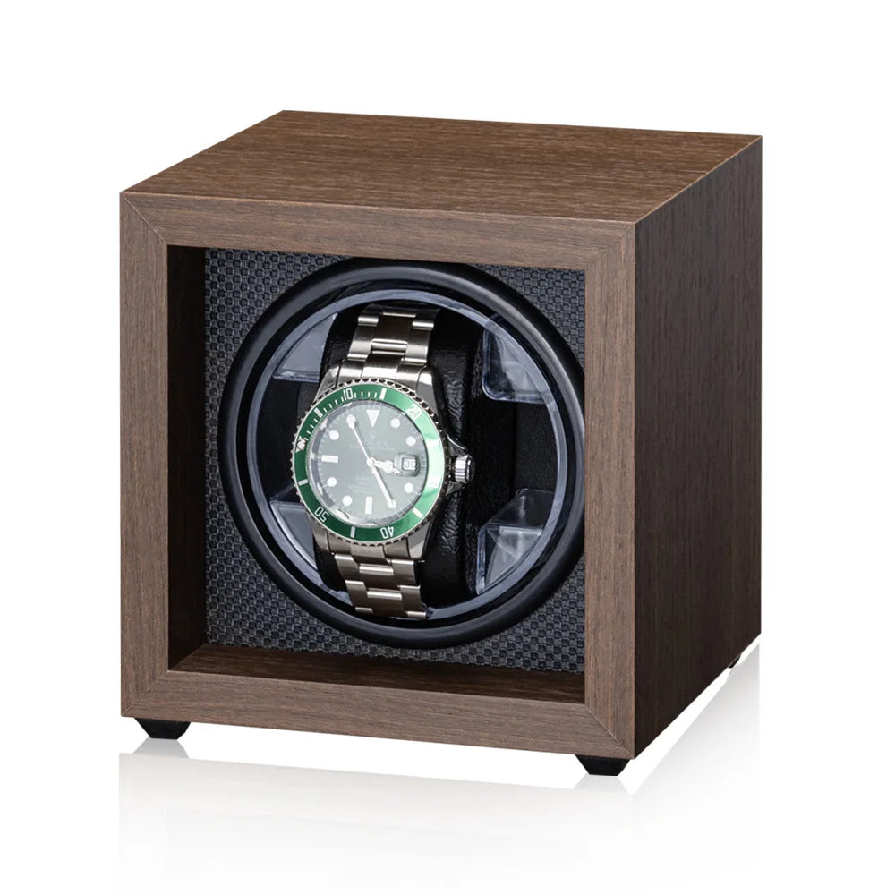 Luxury 1 Slot Automatic Watch Winder Walnut Wood Silent Motor Watch Storage Box Gift for Men Watch Winder for Automatic Watches