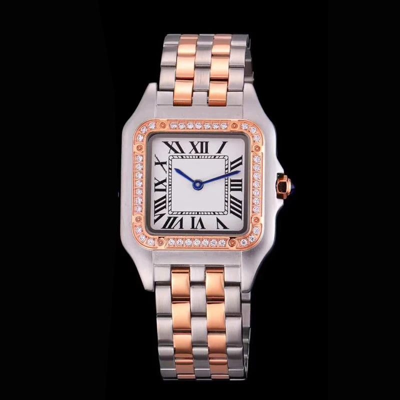 Brand Wrist Watches Women Girl Ladies 22mm 27mm Square Dial Good Quality Steel Band Quartz Luxury Japanese Movement Clock CT13