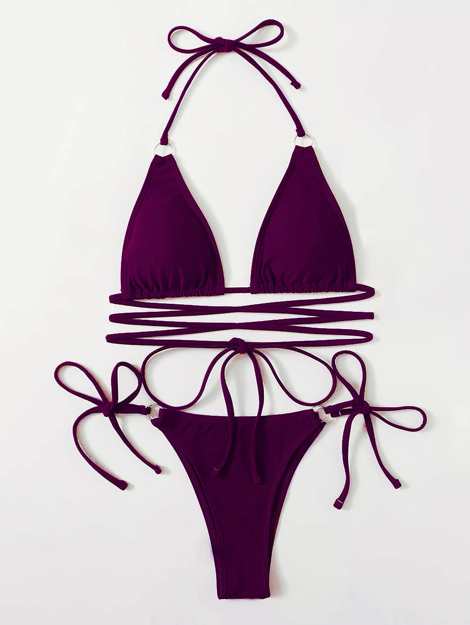 Sexy Micro Bikini 2023 Woman Swimsuit Criss Cross Swimwear Women String Thong Bikinis Set Female Bathing Suit Beach Wear biquini