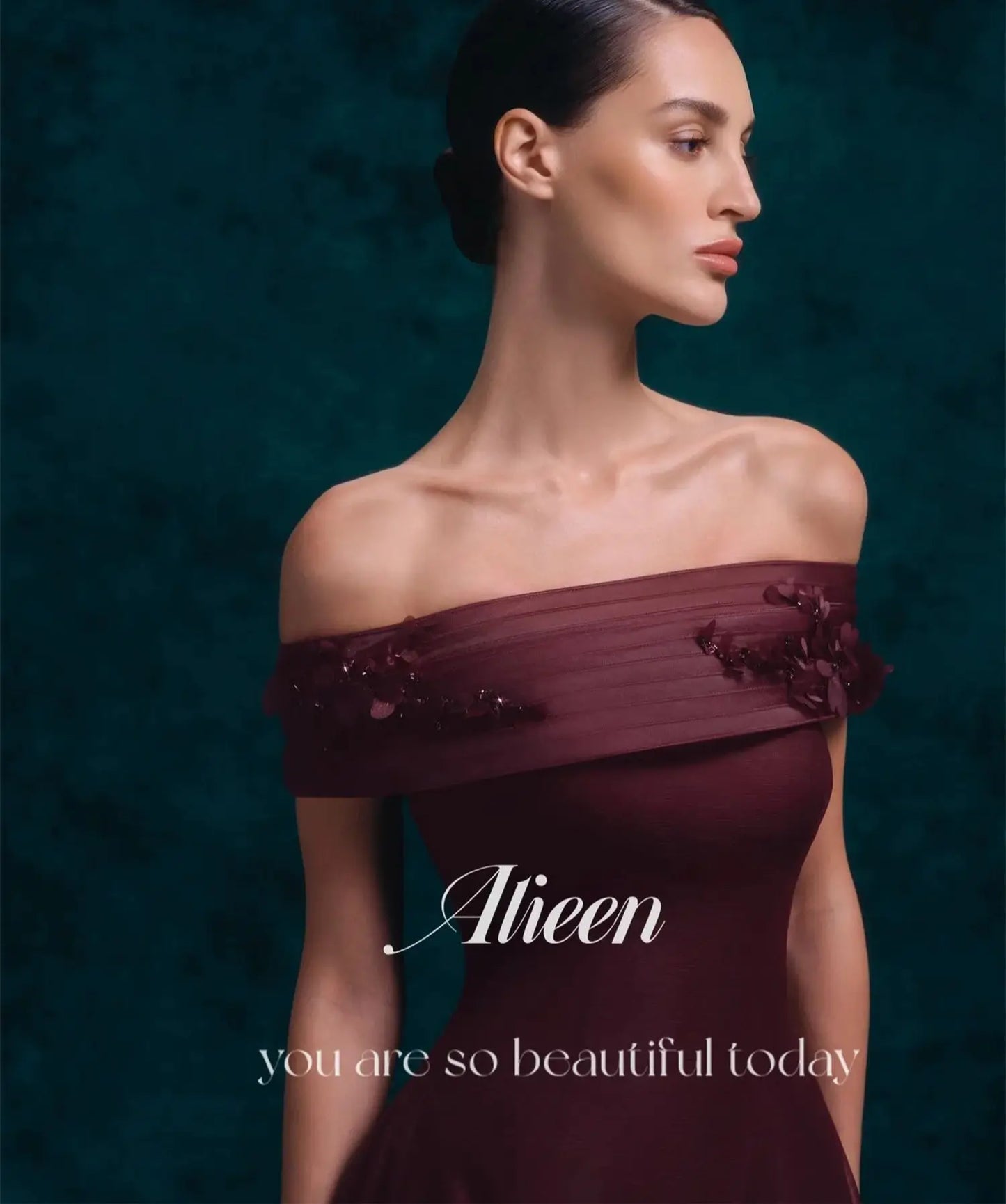 Aileen Flowers Elegant Party Dresses 2025 Boat Collar Very Luxurious Evening Dresses for Special Occasions Vestidos De Festa