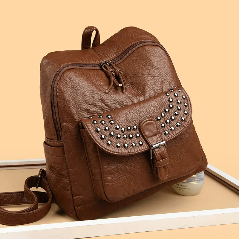 Women High quality leather Backpacks Vintage Female Shoulder Bag Sac a Dos Travel Ladies Bagpack Mochilas School Bags For Girls