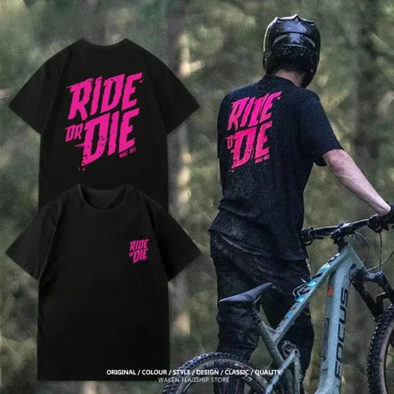 2026 New Cycling Wear Bike Ride or Die Loose Summer Cotton MUCOFF Short-sleeved T-shirt for Men and Women Tops