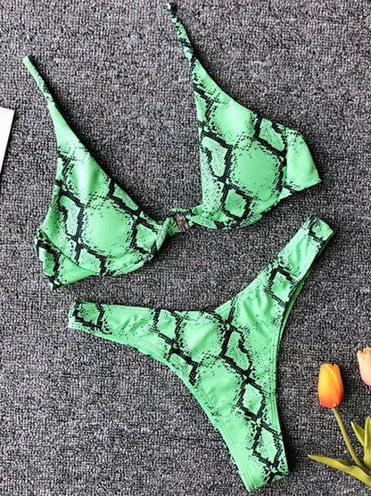 Sexy Neon V-bar Underwired Bikini 2025 Female Ribbed Swimsuit Women Thong Swimwear Two-pieces Bikini set Push up Bathing Suit