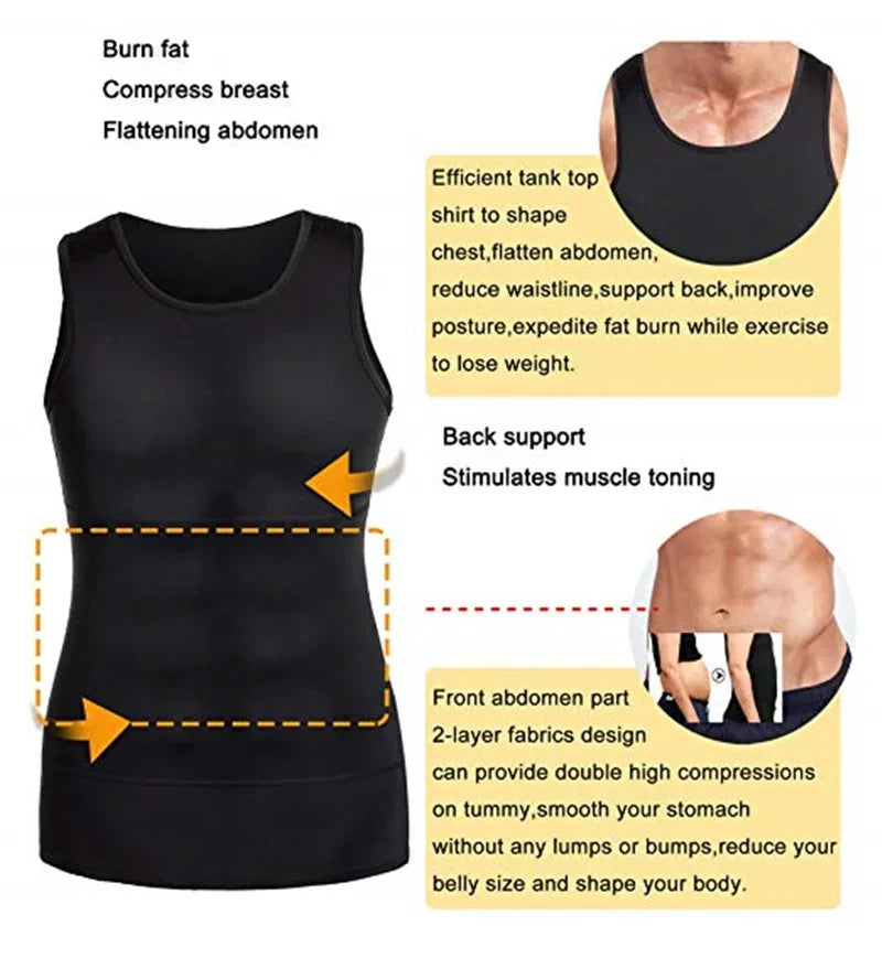 Mens Compression Sleeveless Jersey Fitness Clothes Training Shirts Gym Tank Tops Running Sports Skinny Vest Tight T-Shirt