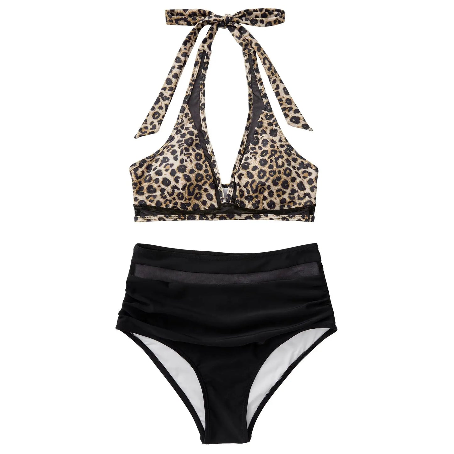 High Waist Bikini Set Sexy Push Up Swimsuit Women Black Beachwear Tummy Control Swimwear Adjustable Bathing Suit Bikinis 2024
