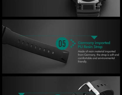 SKMEI 1243 Men Multifunction 5Bar Waterproof PU Strap LED Display Watches Chrono Digital Watch reloj hombre Outdoor Sport Watch