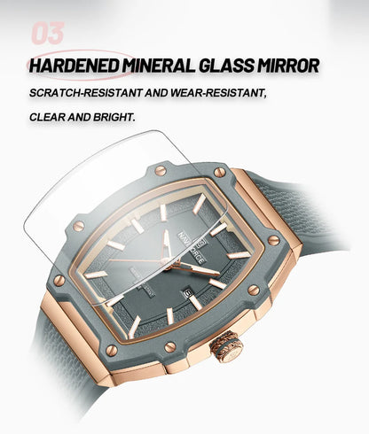 NAVIFORCE Elegant Ladies' Watch Fashion Luminous Pointer 3ATM Waterproof Calendar Display Silicone Strap Women's Quartz Watches