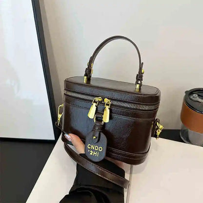 Women Fashion Tote Bucket Bags Solid Clor PU Leather Delicate Small Square Pack 2024 Trendy Female Crossbody Bag