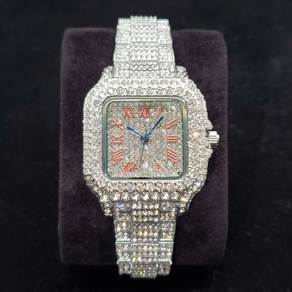 Luxury Full Diamond Watches Women Fashion Bling Silver Stainless Steel Quartz Wristwatch Iced Out Shiny Jewelry Watch 2026 New