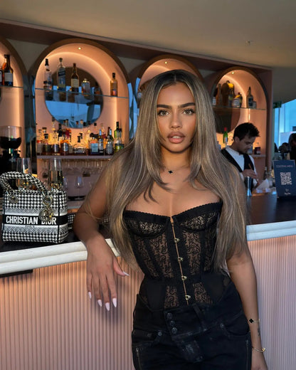 Sexy Lace Women Vest Elegant Slash Neck Single Breasted Sleeveless Backless Female Tank Top 2025 Summer Fashion Lady Streetwear