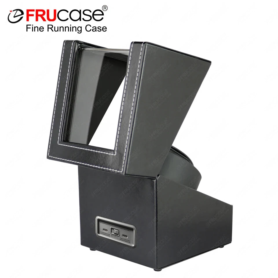 FRUCASE PU Watch Winder for Automatic Watches Watch Box USB Charging