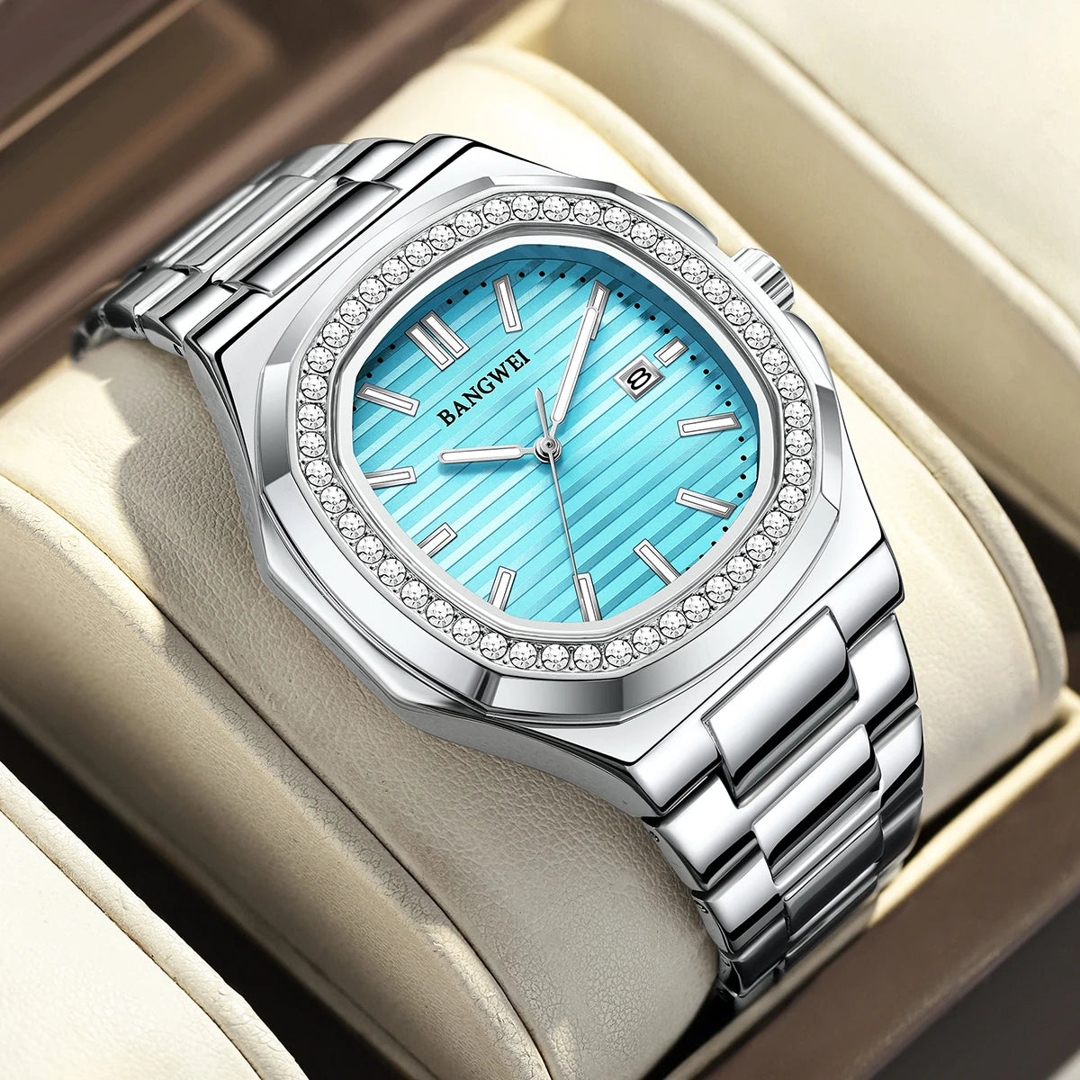 LIGE New Fashion Date Couple Watches 30M Waterproof Luminous Valentine's Day Gift Stainless Steel Watch Men Women Quartz Watch