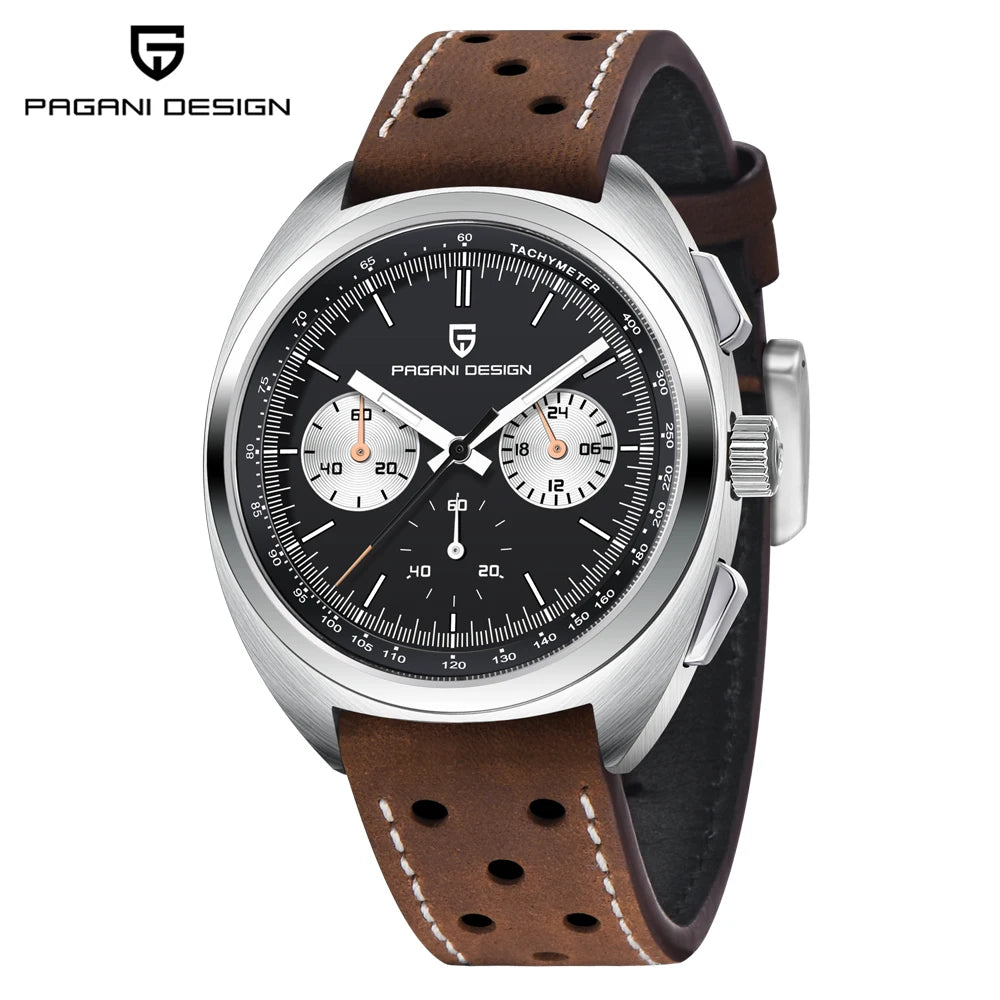2026 New PAGANI DESIGN Mens Panda Watches Luxury Quartz Watch For Men Chronograph Wristwatches AR Sapphire Leather Luminous Gift